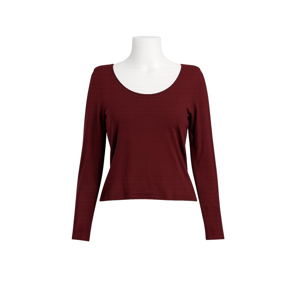 Peruvian Connection Pima Cotton Sweater – Burgundy – Size S